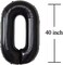 Black 50 Number Balloons Giant Jumbo Number 50 Foil Mylar Balloons for Women Men 50th Birthday Party Supplies 50 Anniversary Events Decorations